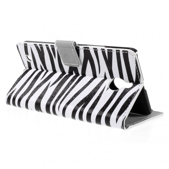 Чехол книжка с рисунком для Microsoft Lumia 850 (Зебра)