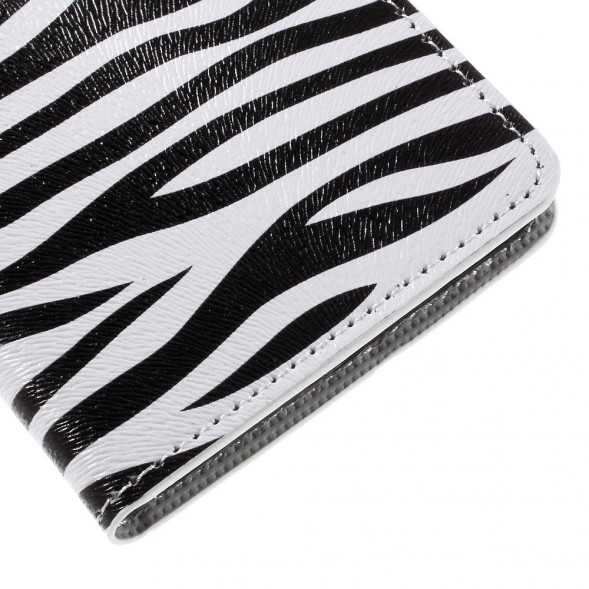 Чехол книжка с рисунком для Microsoft Lumia 850 (Зебра)