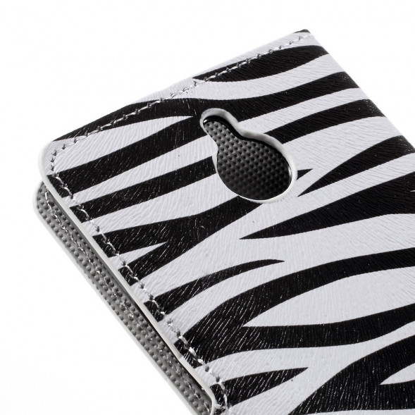 Чехол книжка с рисунком для Microsoft Lumia 850 (Зебра)