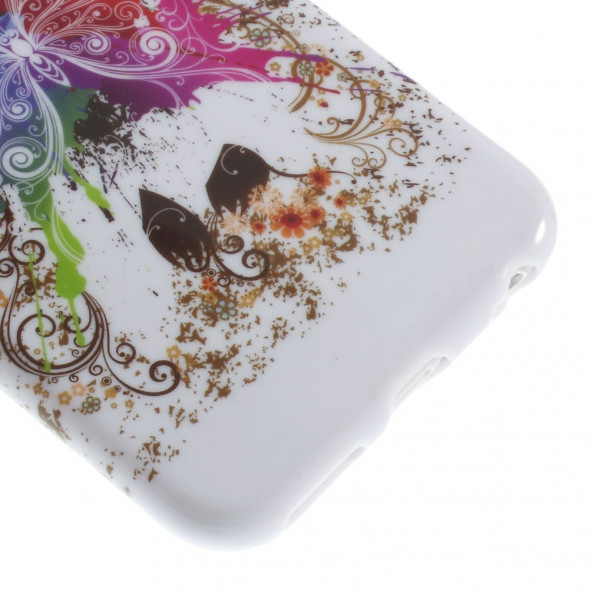 TPU Чехол накладка с рисунком для iPhone 6, 6S (Бабочки и цветы)