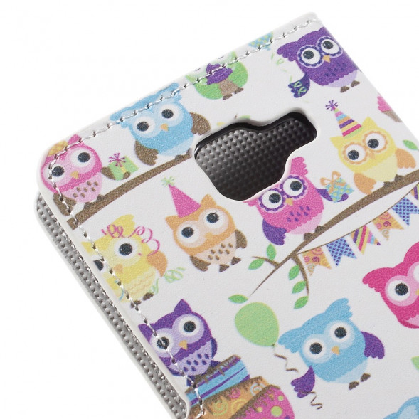 Чехол книжка с рисунком для Samsung Galaxy A5 (2016) SM-A510 (Много сов)