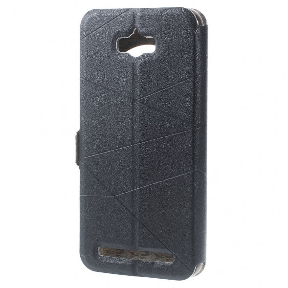 Чехол книжка с окном информации для Asus Zenfone Max (ZC550KL) (Черный)