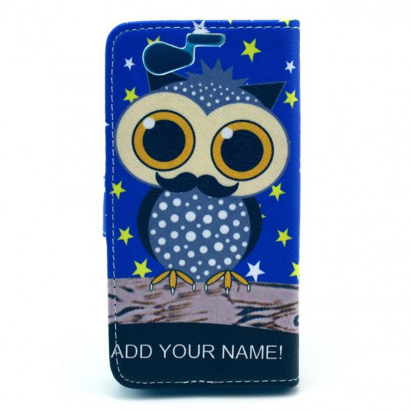 Чехол книжка с рисунком для Sony Xperia Z1 Compact D5503 (Звездная сова)