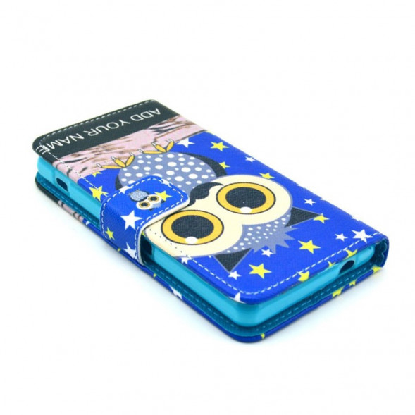 Чехол книжка с рисунком для Sony Xperia Z1 Compact D5503 (Звездная сова)