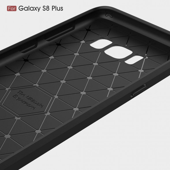 Чехол накладка Carbon Fibre для Samsung Galaxy S8 (серый)