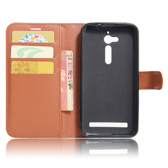 Чехол с визитницей для Asus Zenfone Go ZB500KL, ZB500KG (коричневый)