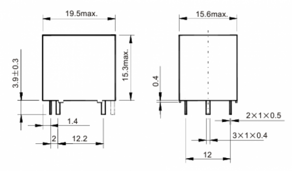 NT73-2-A-15-DC12V (JQC-3F) Реле электромагнитное
