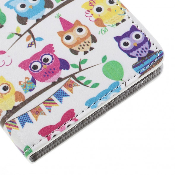 Чехол книжка с рисунком для Microsoft Lumia 850 (Много сов)