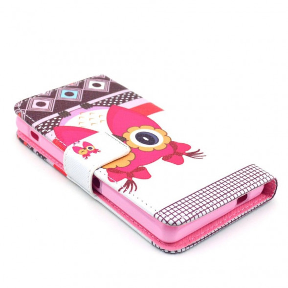 Чехол книжка с рисунком для Sony Xperia Z1 Compact D5503 (Милая сова)