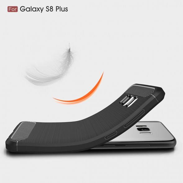 Чехол накладка Carbon Fibre для Samsung Galaxy S8 (красный)