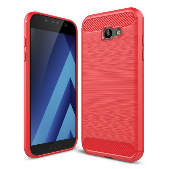 Чехол Carbon Fiber для Samsung Galaxy A7 (2017) SM-A720F (красный)