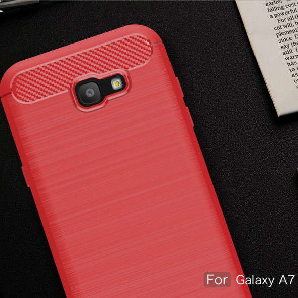 Чехол Carbon Fiber для Samsung Galaxy A7 (2017) SM-A720F (красный)