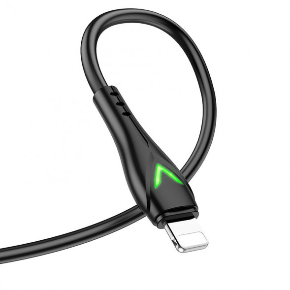 Кабель USB Lightning Borofone BX65 Bright 1м, 2.4A (черный)