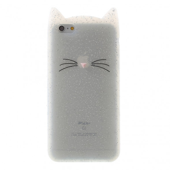 3D Cat силиконовый чехол для iPhone 6, 6s (белый)