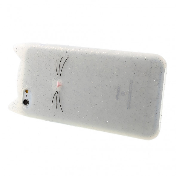 3D Cat силиконовый чехол для iPhone 6, 6s (белый)