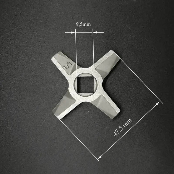 632544 Нож мясорубки Zelmer, двухсторонний (диаметр 47мм, внутр. квадрат 9мм)