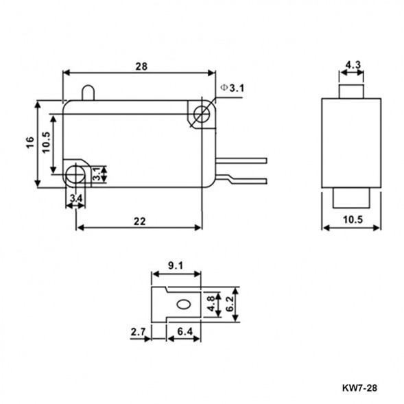 KW7-28 Микропереключатель серии KW7