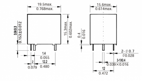 NT73-2-C-15-DC3V-0.36 Реле электромагнитное